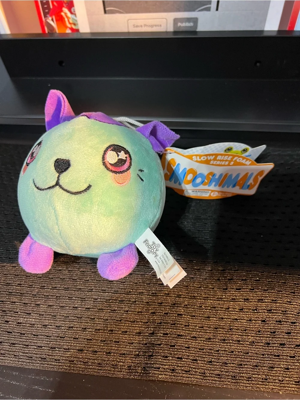 Smooshimals Plush Slow-Rise Foam Pet Toy - Green & Purple